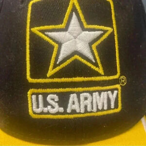 Men’s US Army Hat Black Yellow One Size Made in USA